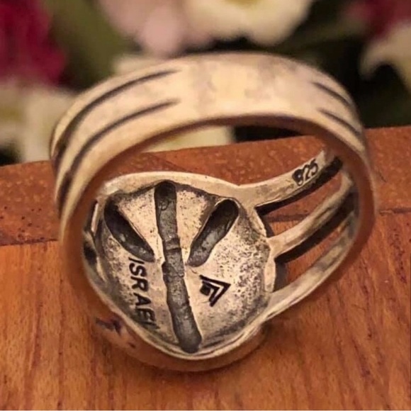 Vintage Silpada Peace Sign Oxidized Sterling Silver Ring - Picture 6 of 6
